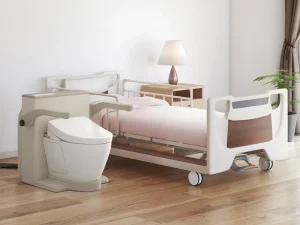 ベッドの側に設置できる水洗トイレ